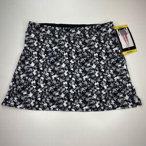 Tranquility by Colorado Clothing Athletic Skort Small Black White Floral